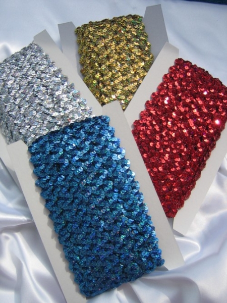 Paillettenband mit Holo Pailletten gold